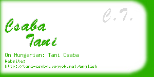 csaba tani business card